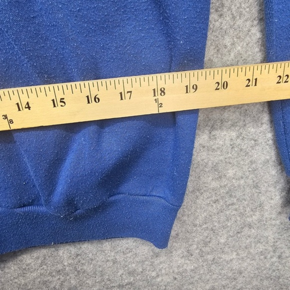 Vintage 80s Raglan Sweatshirt Medium Blue I Touch The Future I Teach JERZEES USA - Picture 6 of 16